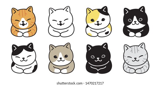 cat vector kitten breed calico icon logo symbol cartoon character doodle illustration design