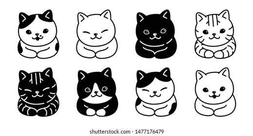 cat vector kitten breed icon doodle illustration cartoon