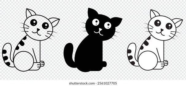 cat vector kitten calico breed icon logo symbol cartoon character illustration doodle design. eps 10