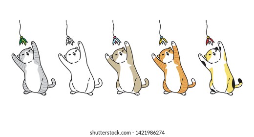 cat vector kitten calico icon play toy symbol logo cartoon character doodle illustration design