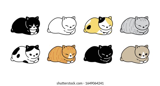 cat vector kitten calico icon logo symbol pet animal cartoon character illustration doodle design