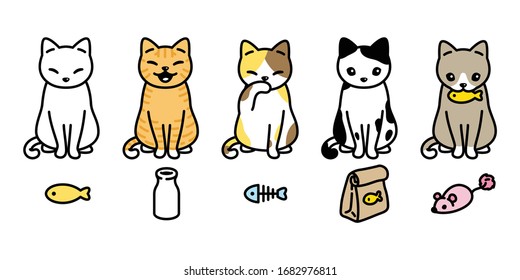 cat vector kitten calico icon logo toy symbol character cartoon doodle illustration design