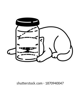 cat vector kitten calico icon bottle pet cartoon character symbol scarf illustration doodle design