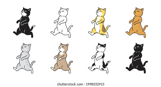 Cat Vector Kitten Calico Icon Pet Running Walking Breed Character Cartoon Doodle Symbol Illustratio Design