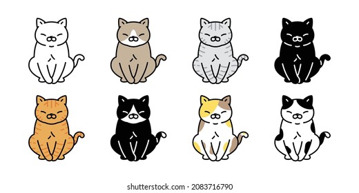 cat vector kitten calico icon pet breed character cartoon neko doodle illustration symbol design