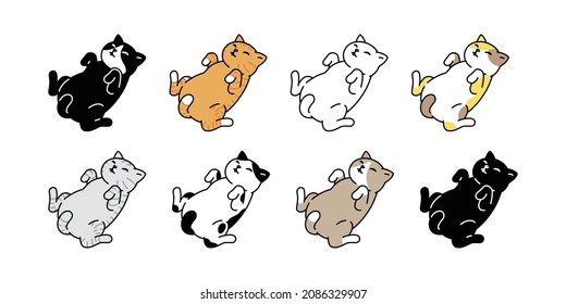 Kätzchen-Kätzchen-Kalico-Haustier-Karikatur-Schlafcharakter