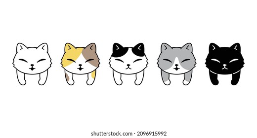 cat vector kitten calico icon pet breed neko character cartoon doodle illustration symbol design