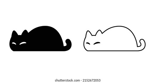 cat vector kitten calico icon sleeping cartoon character logo symbol isolated doodle illustration design clip art