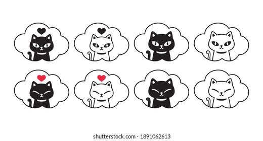 cat vector kitten heart icon cloud calico pet cartoon character symbol scarf illustration doodle design