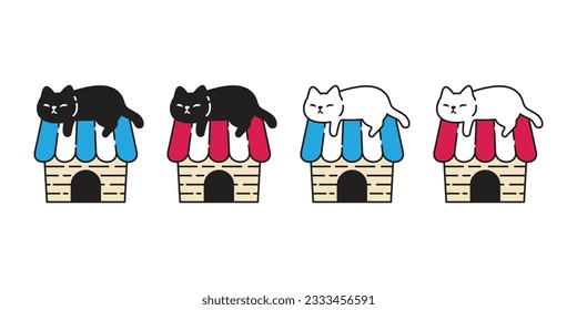 cat vector kitten house icon neko calico pet cartoon character doodle symbol tattoo stamp scarf illustration design isolated