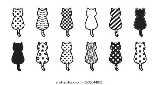 cat vector kitten icon footprint paw Christmas logo symbol polka dot Checked stripes Heart Valentine cartoon character illustration design