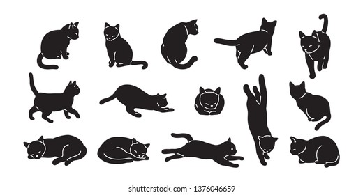 cat vector kitten icon logo cartoon character illustration doodle black