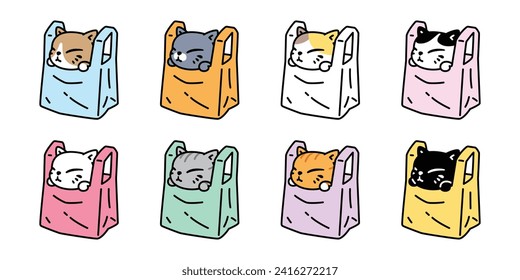 Katzenfigur Kätzchen Kätzchen Plastiktüte Illustration