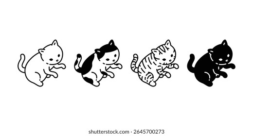 gato gatinho sentado calico personagem de desenho animado