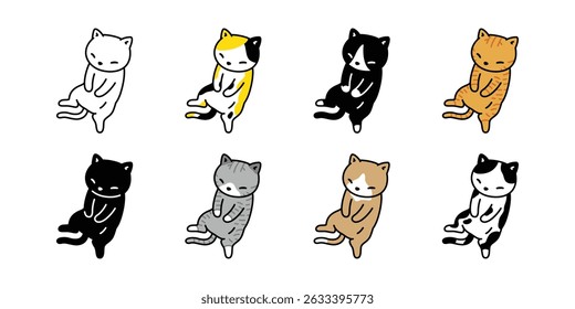 cat vector kitten sleeping calico icon cartoon character pet doodle illustration animal breed symbol isolated design