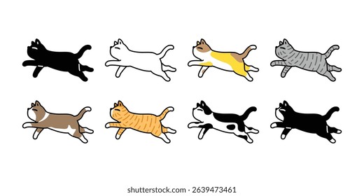 cat vector kitten swimming calico icon cartoon character pet doodle illustration animal breed symbol isolated design