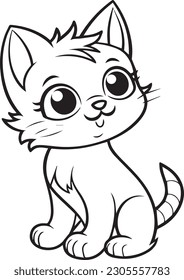 Katze: Vektorgrafik-Cartoon-Stil für Farbseiten
