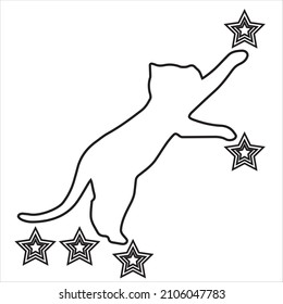 cat vector line art Cat logo  isolate on white background. Cat vector template concept illustration.