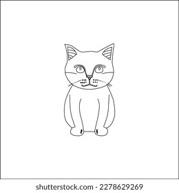 Cat vector line art work