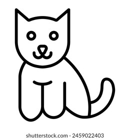 Cat Vector Line Icon Design