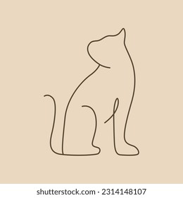 Cat vector linear icon illustration, pet line art. cat symbol, dog symbol, pet care monoline logo vector icon, animal illustration, cat and dog silhouette, black linear pet, seamless cat and dog art