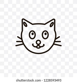 Cat vector linear icon isolated on transparent background, Cat transparency concept can be used for web and mobile