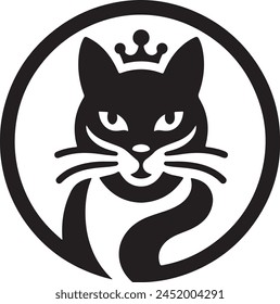 Cat Vector Logo Art Design.