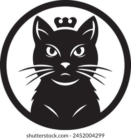 Cat Vector Logo Art Design.