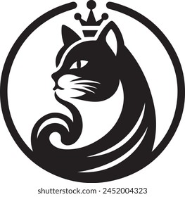 Diseño de arte del logotipo del Vector del gato.