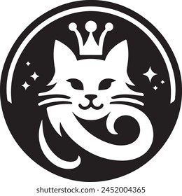 Cat Vector Logo Art Design.