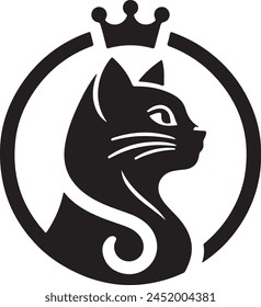 Cat Vector Logo Art Design.