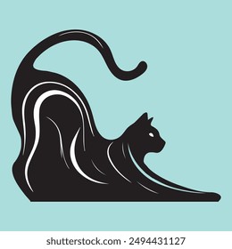Cat vector logo black design .