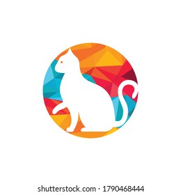 Cat vector logo design. Pet shop logo design. Animal Pet Care Logo.
