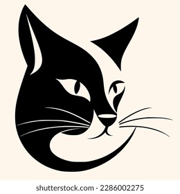 Cat vector for logo or icon, drawing Elegant minimalist style,abstract style Illustration