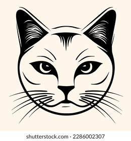 Vector de gato para logotipo o icono, dibujo Estilo minimalista elegante, estilo abstracto Ilustración