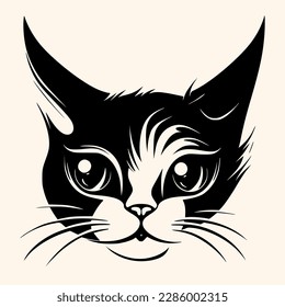 Vector de gato para logotipo o icono, dibujo Estilo minimalista elegante, estilo abstracto Ilustración