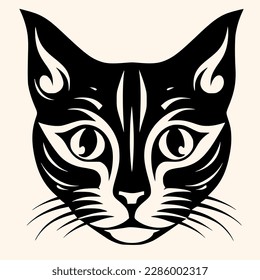 Vector de gato para logotipo o icono, dibujo Estilo minimalista elegante, estilo abstracto Ilustración