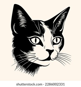 Cat vector for logo or icon, drawing Elegant minimalist style,abstract style Illustration