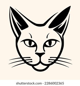 Cat vector for logo or icon, drawing Elegant minimalist style,abstract style Illustration