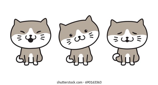 Cat vector logo icon kitten cartoon illustration doodle