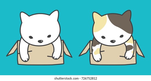 cat vector logo icon kitten breed in the box illustration doodle cartoon