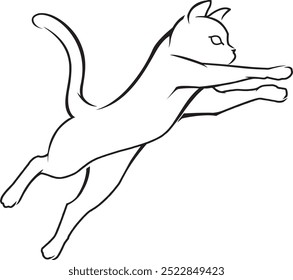cat vector logo illustration line art