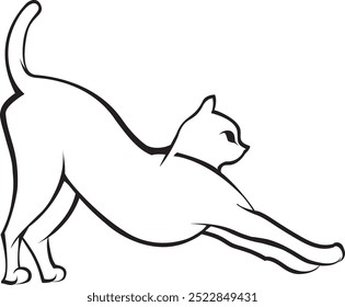 cat vector logo illustration line art