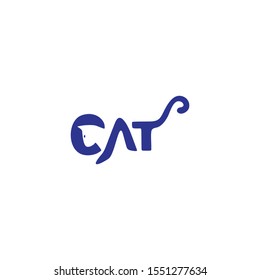 cat vector logo with initial c letter