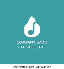 Cat Vector Logo, Cat Music Logo, Cat Flat Logo, Cat Icon