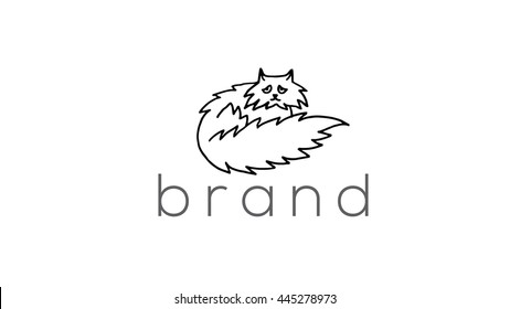 Cat vector logo template. 