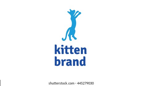 Cat vector logo template. 