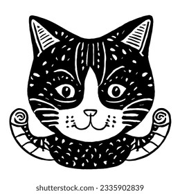 Cat Vector in Minimal Line Art