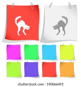 Cat. Vector note papers.
