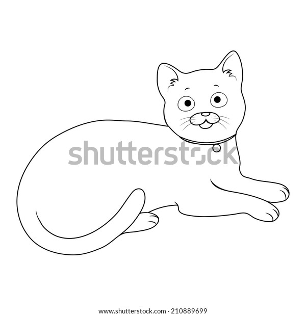 cat vector on white background coloring stock vector